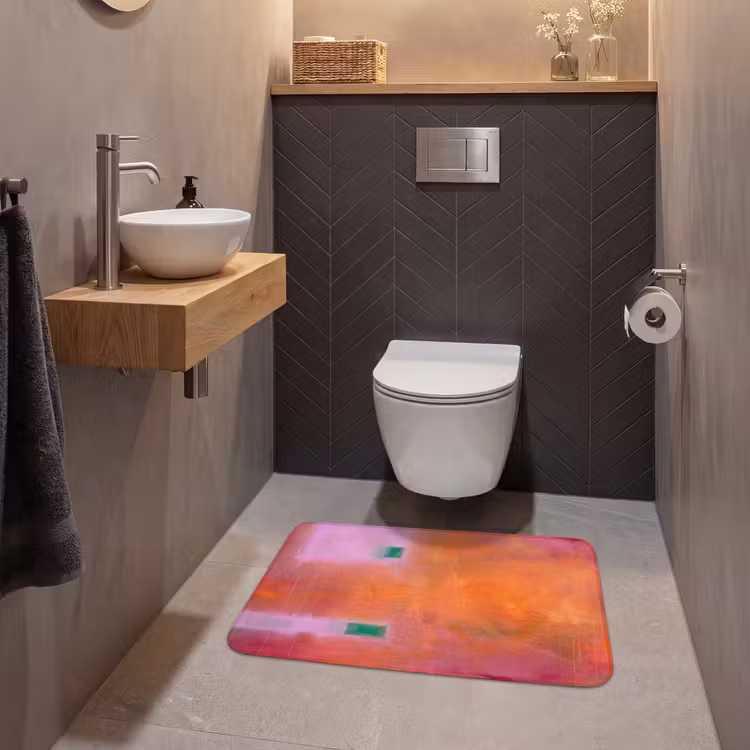 Wc Mat - Abstract - Vlakken - Kunst - Modern - Oranje — 2
