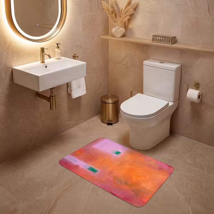 Wc Mat - Abstract - Vlakken - Kunst - Modern - Oranje — 4