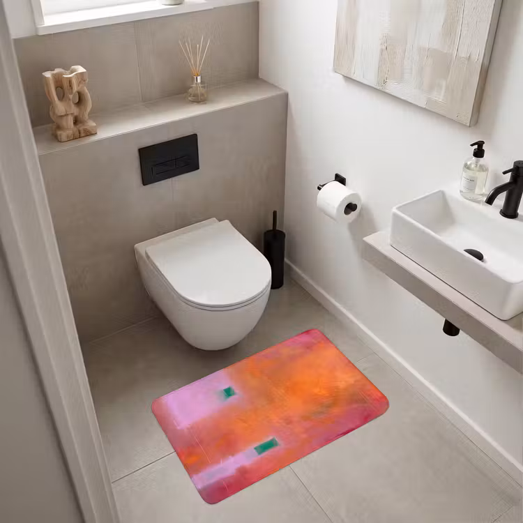 Wc Mat - Abstract - Vlakken - Kunst - Modern - Oranje — 6