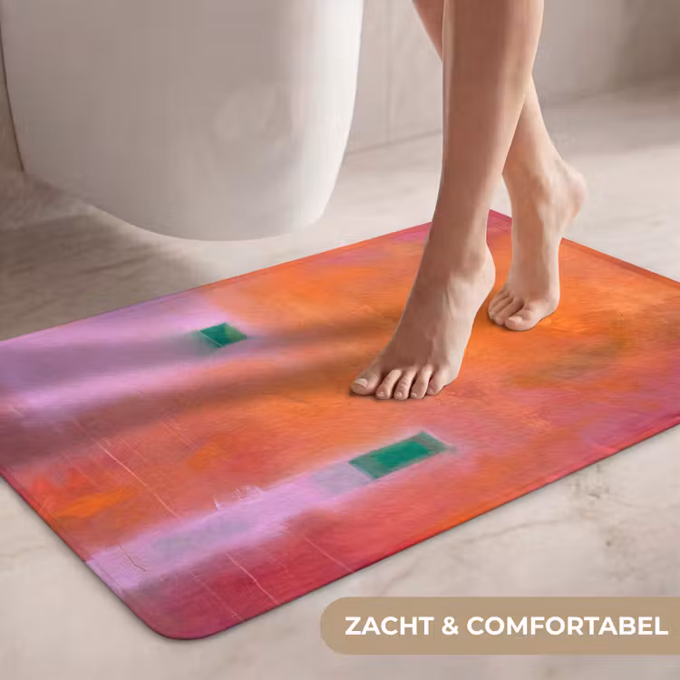 Wc Mat - Abstract - Vlakken - Kunst - Modern - Oranje — 7