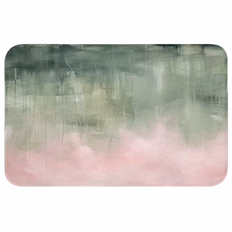 Wc Mat - Kunst - Abstract - Modern - Groen - Roze — 1