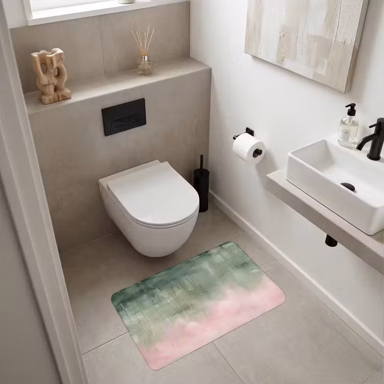 Wc Mat - Kunst - Abstract - Modern - Groen - Roze — 6