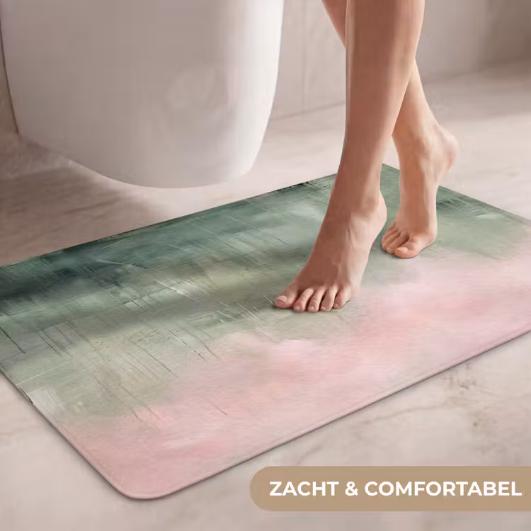 Wc Mat - Kunst - Abstract - Modern - Groen - Roze — 7