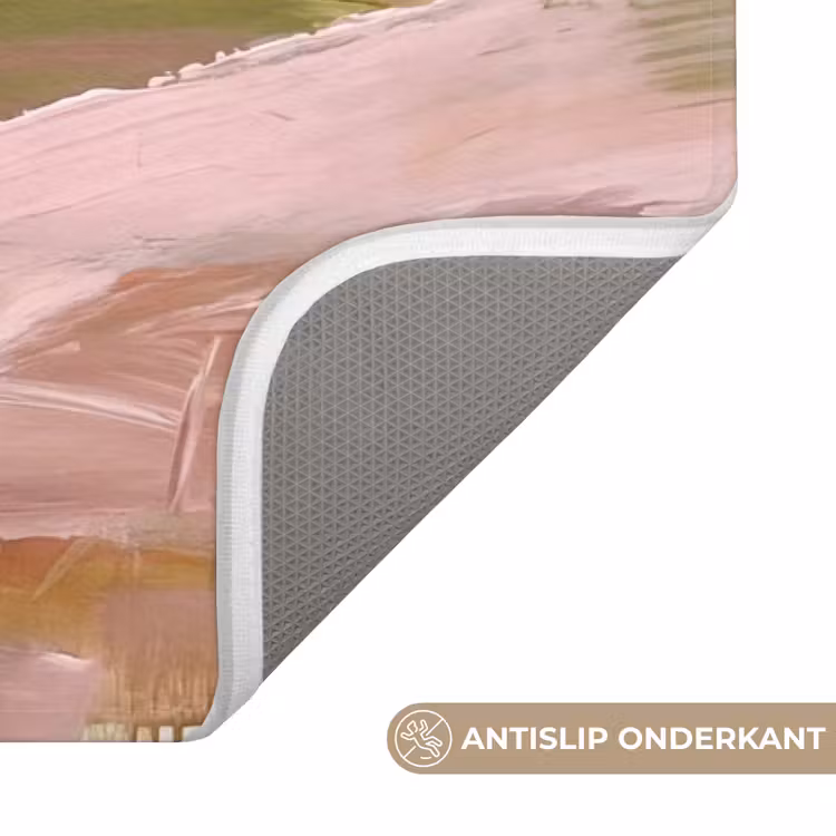 Wc Mat - Landschap - Rivier - Abstract - Roze - Groen — 3
