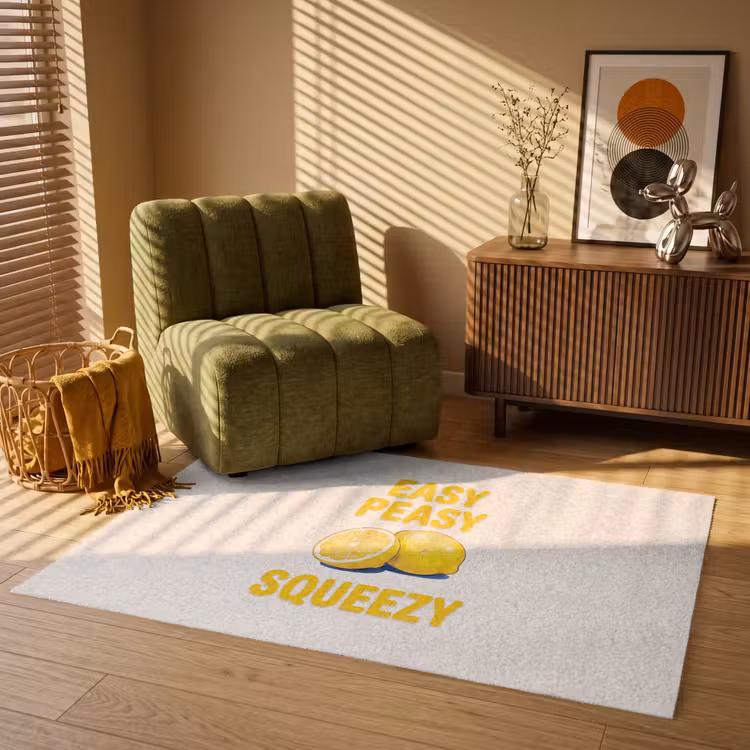 Vloerkleed - Eten - Citroenen - Keuken - Illustratie - Geel — 2