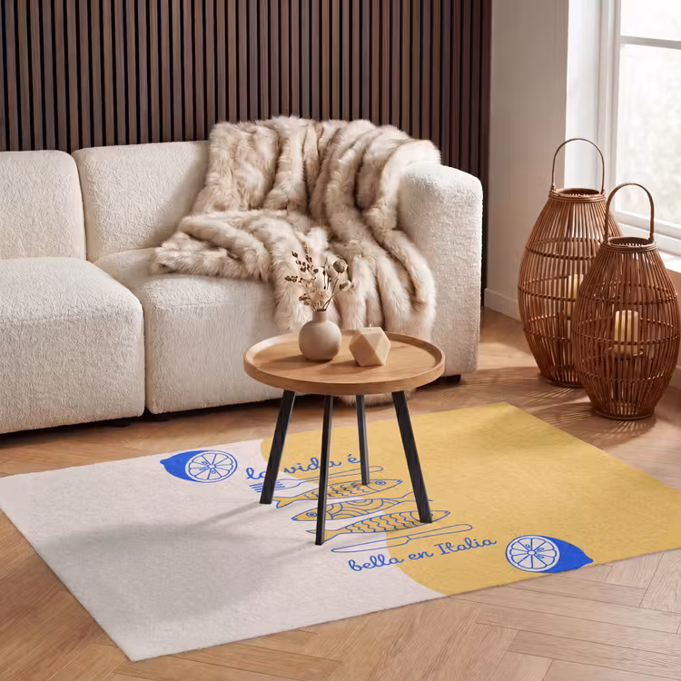 Vloerkleed - Italië - Eten - Citroen - Vis - Grafisch — 3