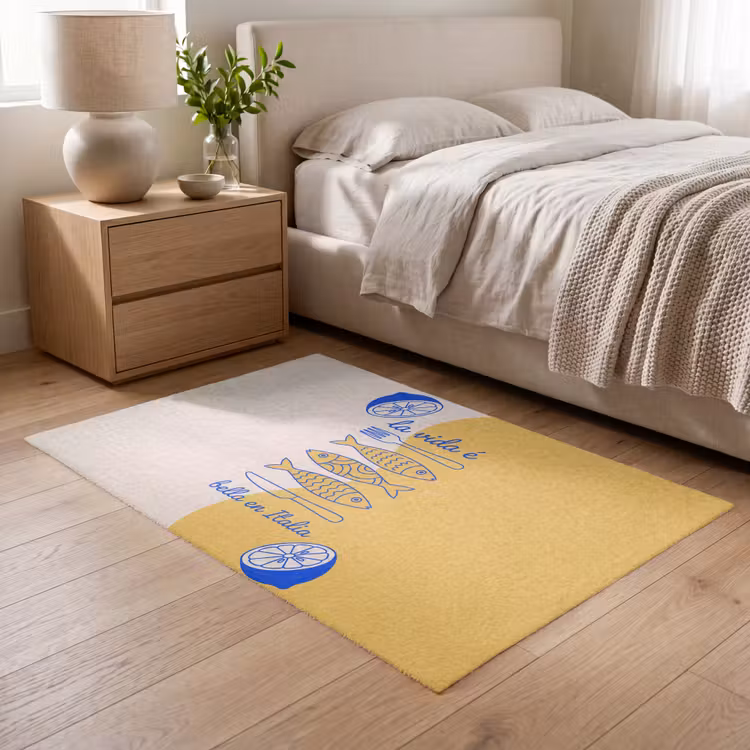 Vloerkleed - Italië - Eten - Citroen - Vis - Grafisch — 5