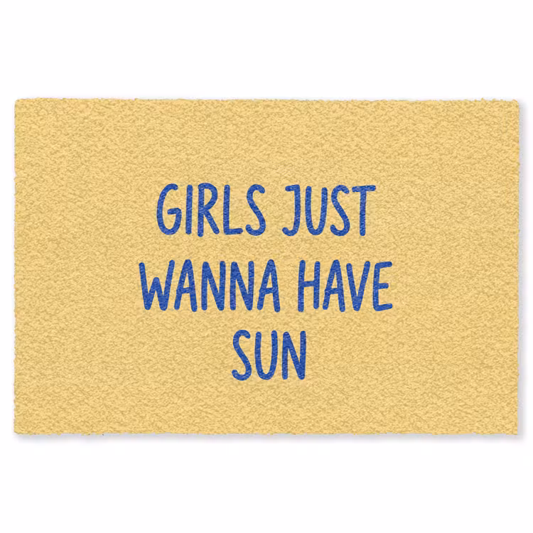 Vloerkleed - Tekst - Zon - Zomer - Modern - Geel — 1