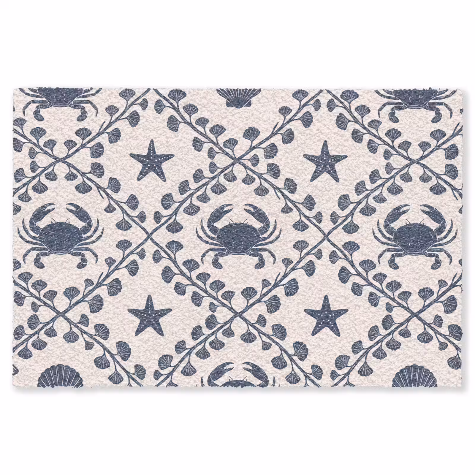 Vloerkleed - Zee - Krab - Zeester - Patroon - Blauw — 1