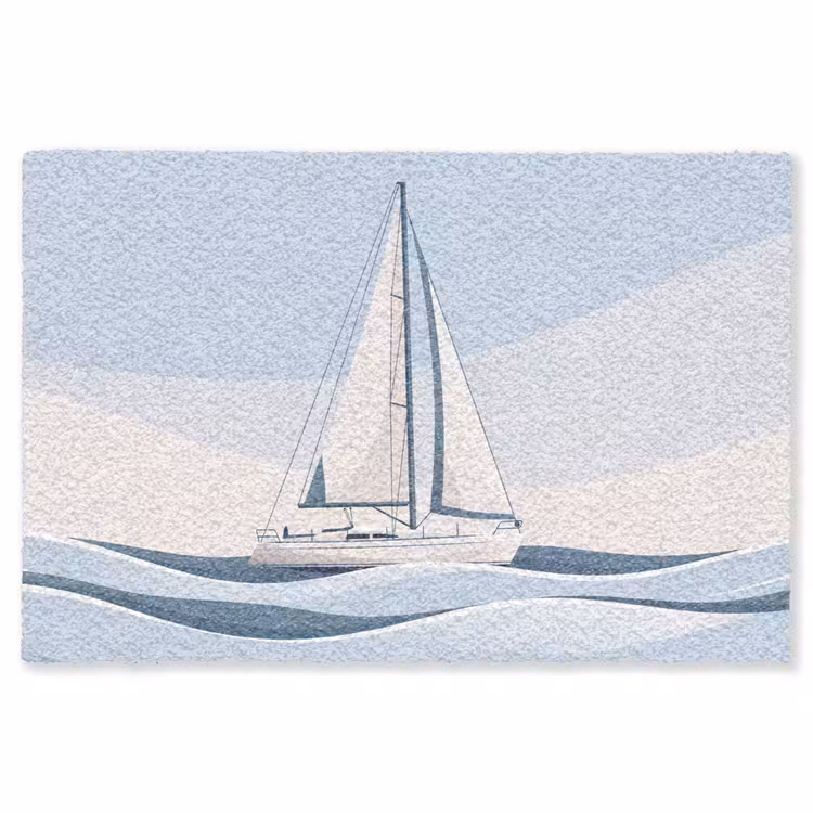 Vloerkleed - Boot - Zeil - Zee - Modern - Beige — 1