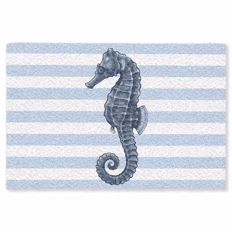 Vloerkleed - Vis - Oceaan - Illustratie - Blauw - Strepen — 1