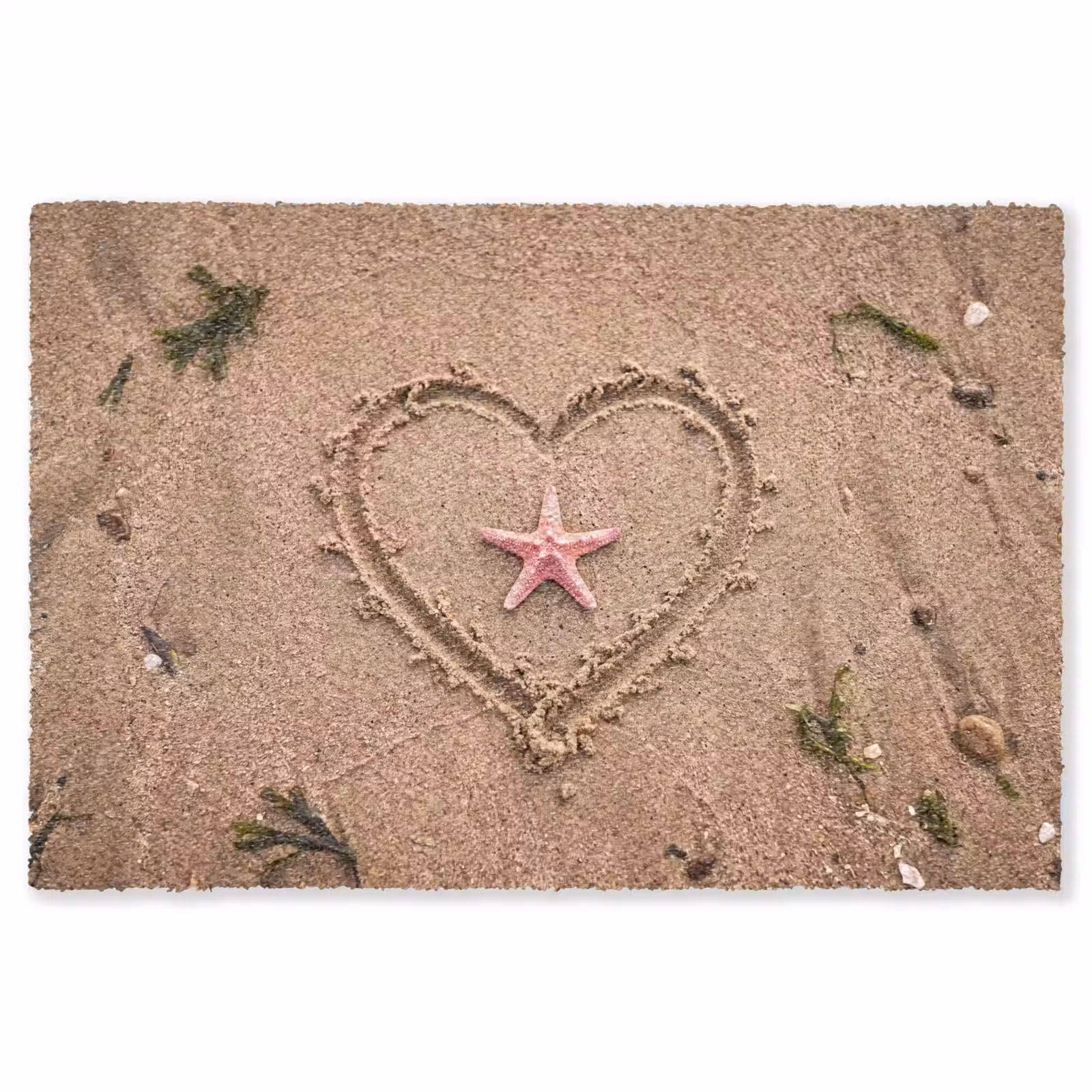Vloerkleed - Dieren - Hart - Strand - Zand - Roze — 1