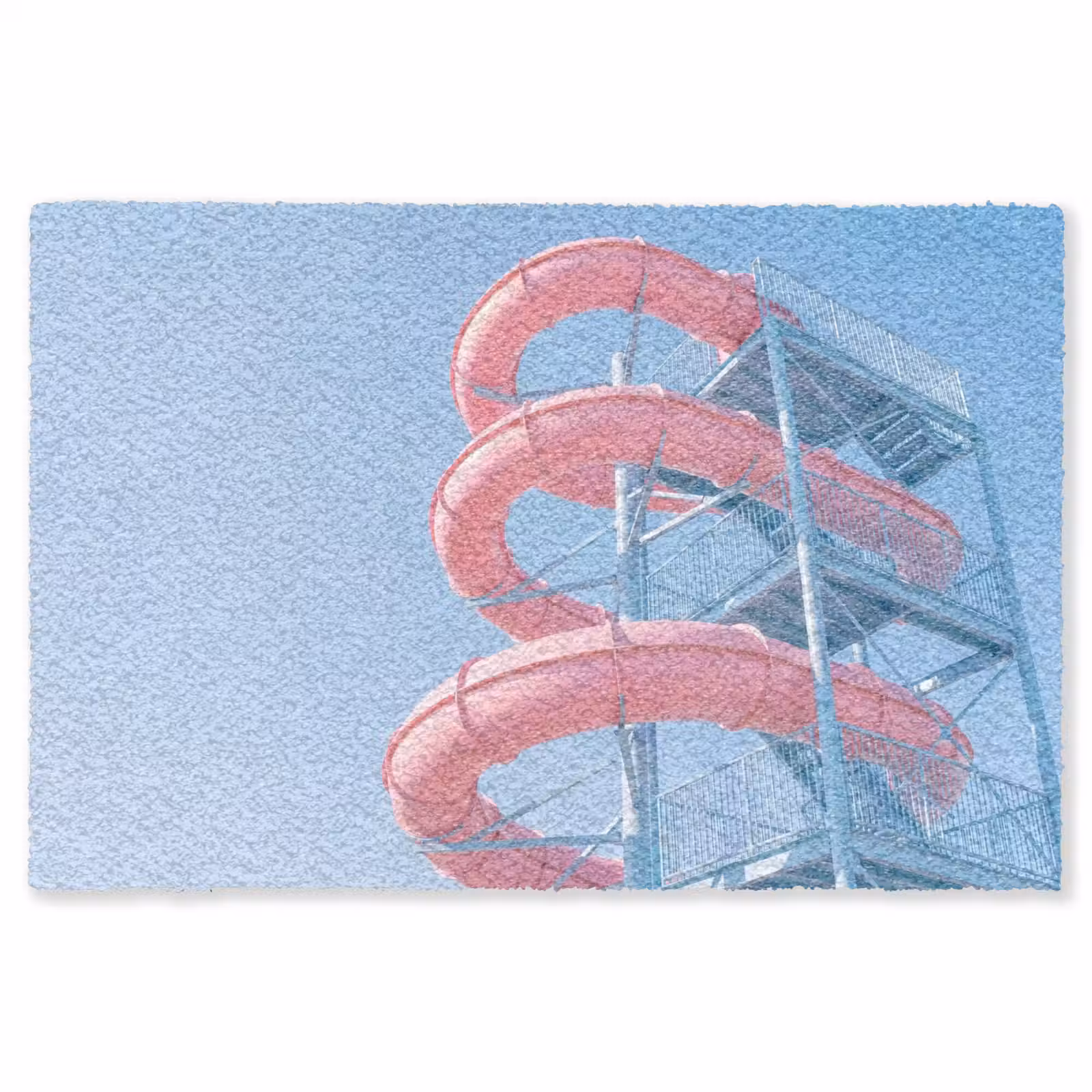 Vloerkleed - Glijbaan - Waterpark - Spiraal - Modern - Roze — 1