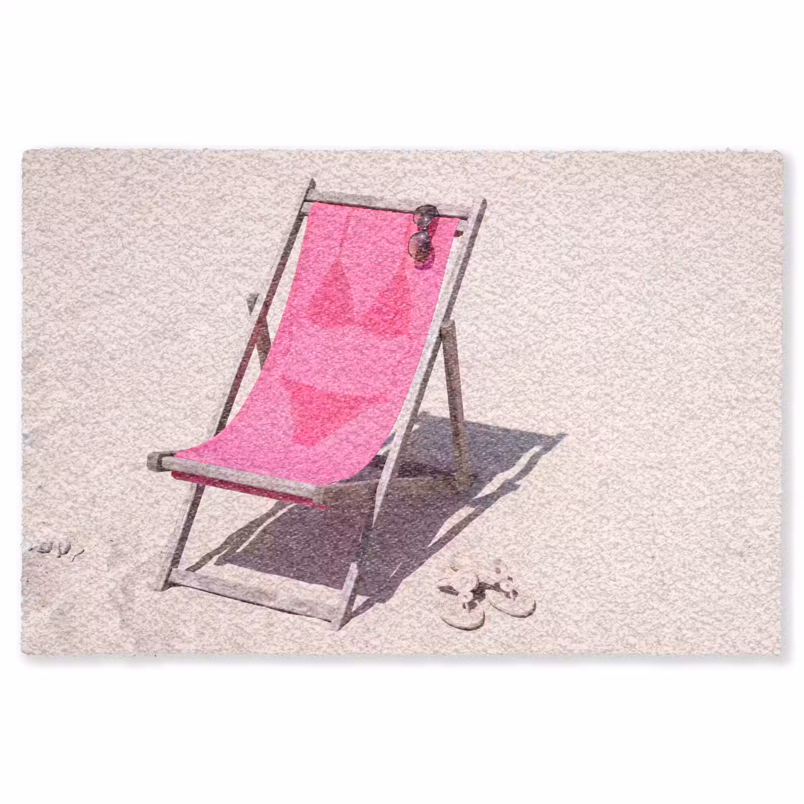 Vloerkleed - Strand - Ligstoel - Badkleding - Zomer - Roze — 1