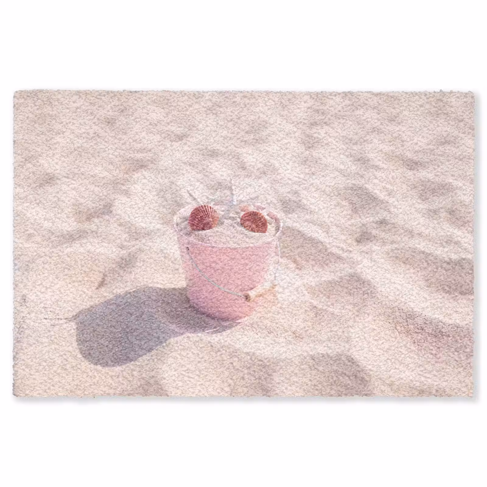 Vloerkleed - Strand - Schelpen - Zomer - Roze - Decoratie — 1
