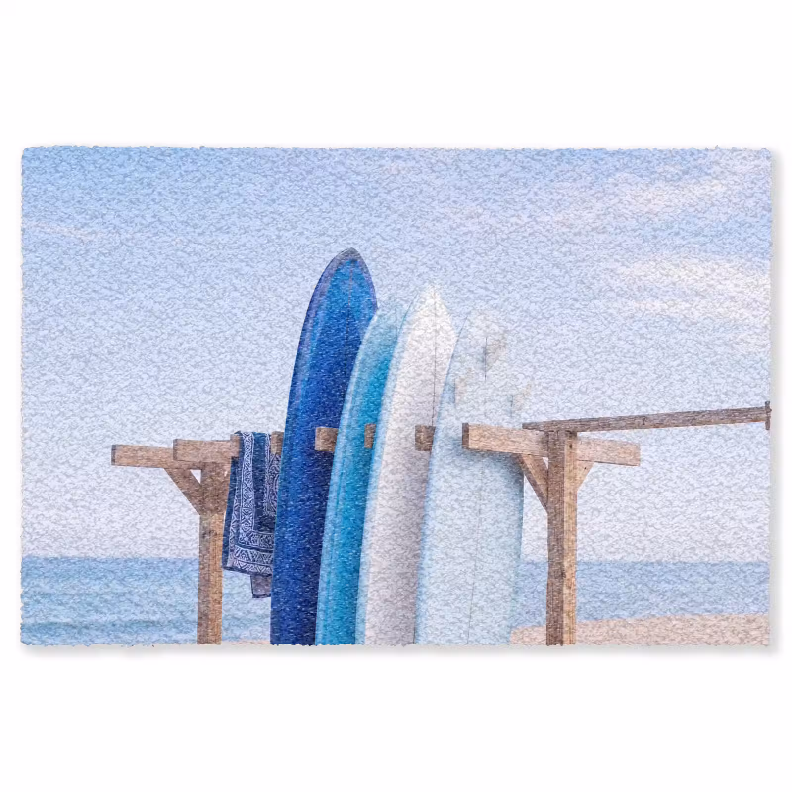 Vloerkleed - Surfplank - Strand - Zomer - Blauw - Water — 1