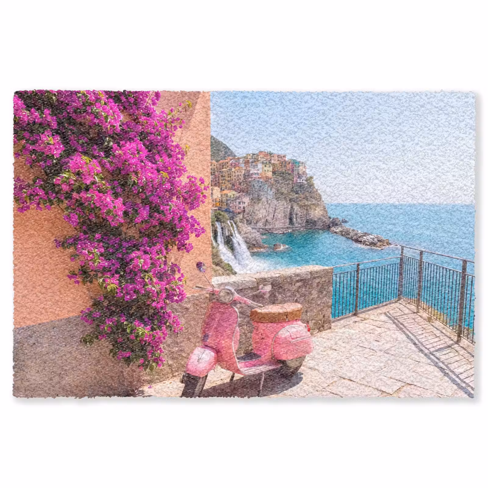 Vloerkleed - Voertuig - Roze - Kust - Zomer - Reizen — 1