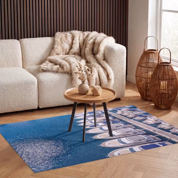Vloerkleed - Boot - Jachthaven - Water - Zomer - Blauw — 3