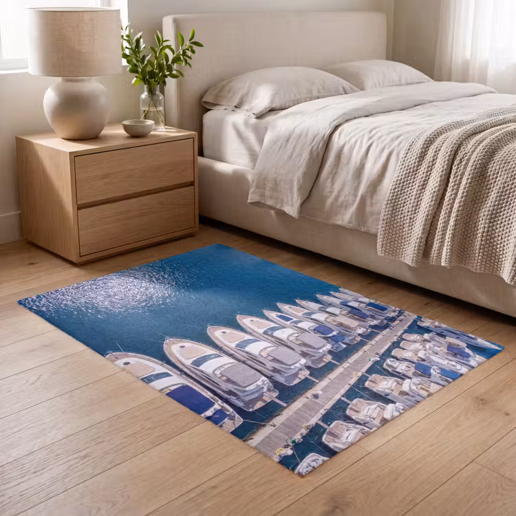 Vloerkleed - Boot - Jachthaven - Water - Zomer - Blauw — 5