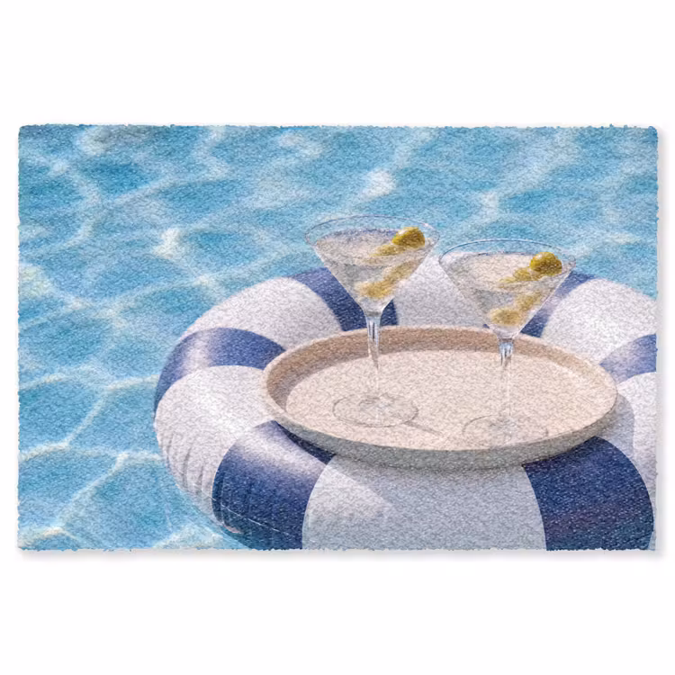 Vloerkleed - Cocktail - Zwembad - Zomer - Blauw — 1