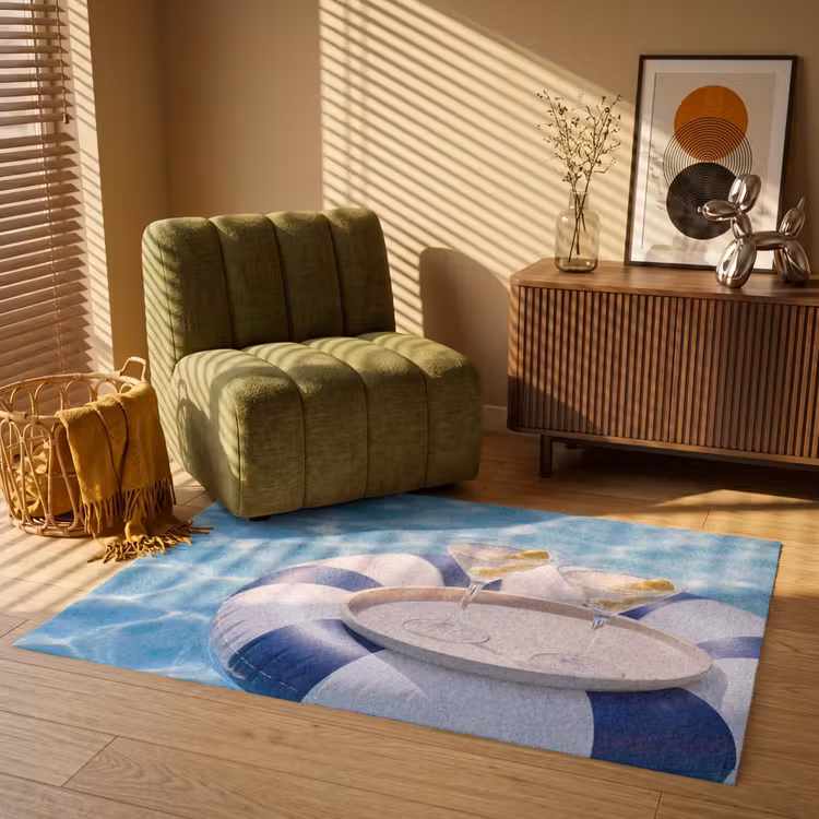 Vloerkleed - Cocktail - Zwembad - Zomer - Blauw — 2