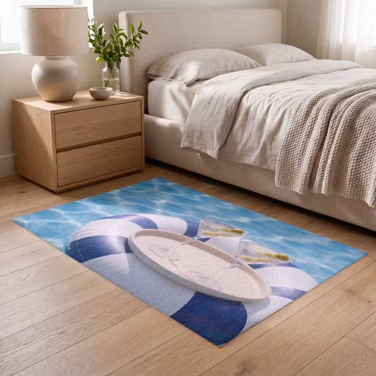 Vloerkleed - Cocktail - Zwembad - Zomer - Blauw — 5