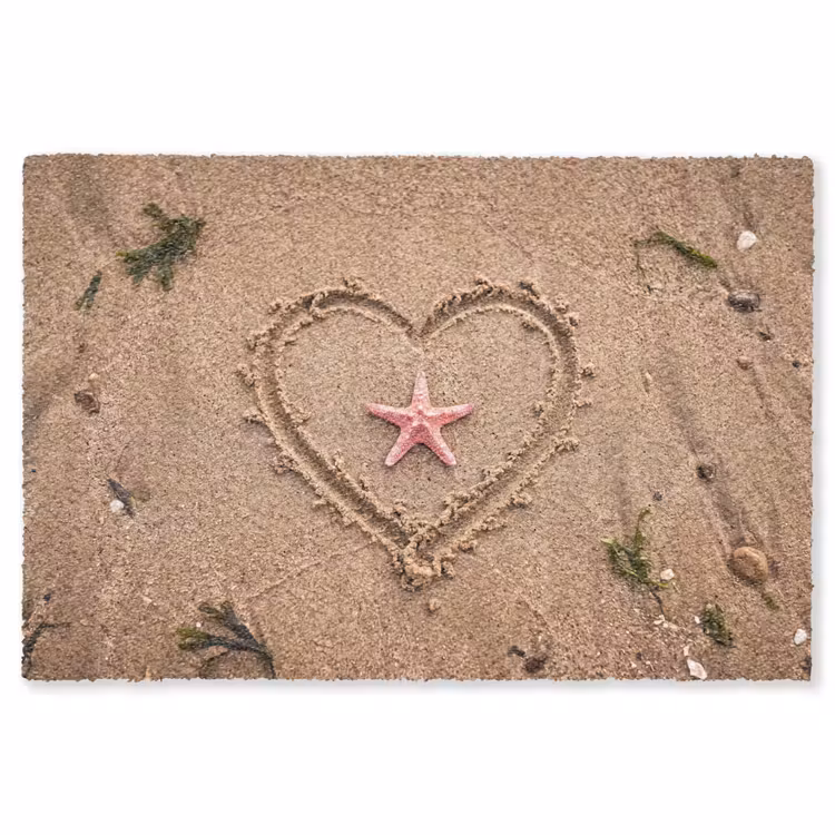 Vloerkleed - Dieren - Hart - Strand - Zand - Roze — 1