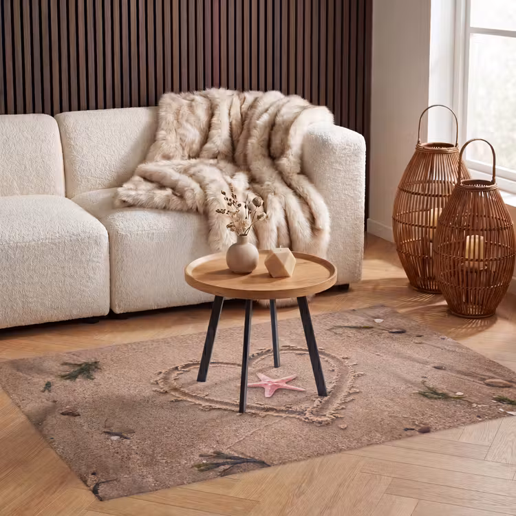 Vloerkleed - Dieren - Hart - Strand - Zand - Roze — 3