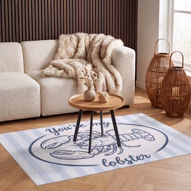 Vloerkleed - Kreeft - Illustratie - Liefde - Blauw - Decoratie — 3