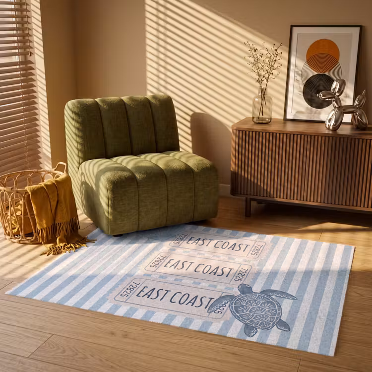 Vloerkleed - Schelp - Oceaan - Kust - Blauw - Illustratie — 2