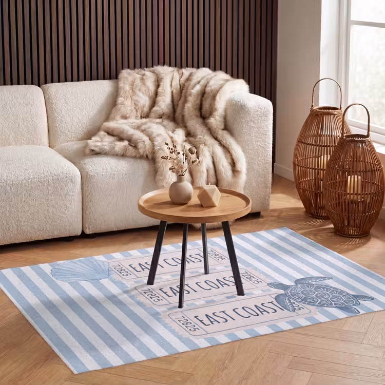 Vloerkleed - Schelp - Oceaan - Kust - Blauw - Illustratie — 3