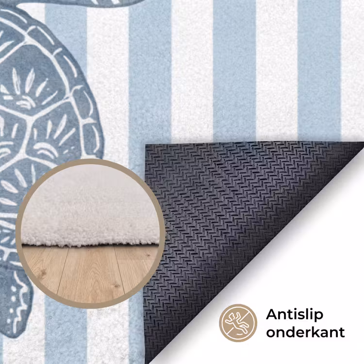 Vloerkleed - Schelp - Oceaan - Kust - Blauw - Illustratie — 4