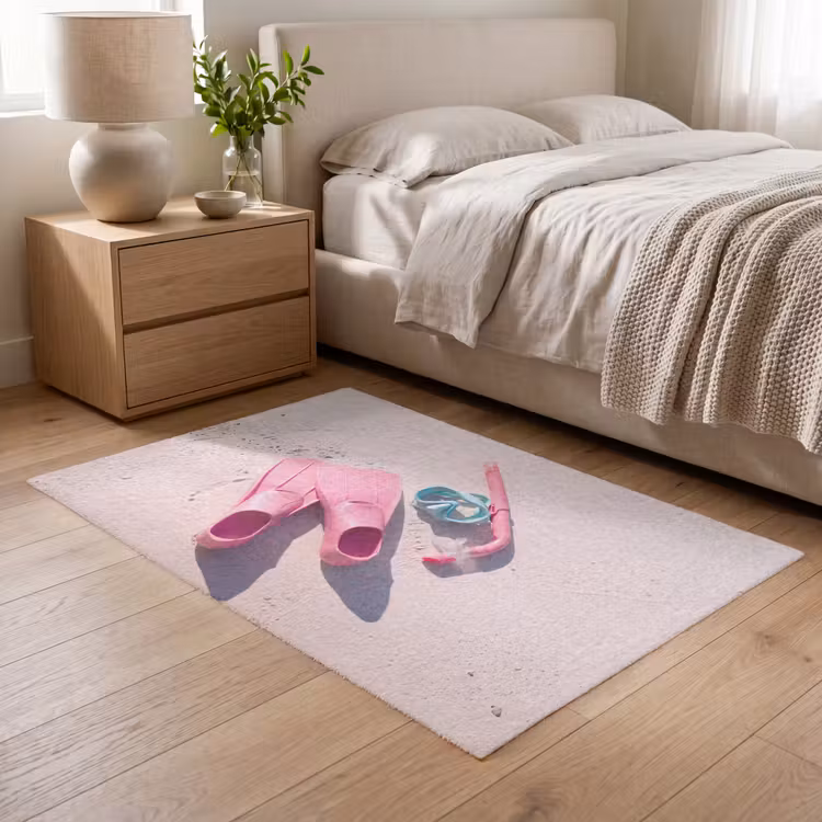 Vloerkleed - Snorkelset - Strand - Zomer - Roze — 5