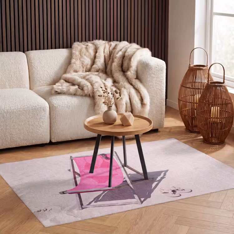 Vloerkleed - Strand - Ligstoel - Badkleding - Zomer - Roze — 3