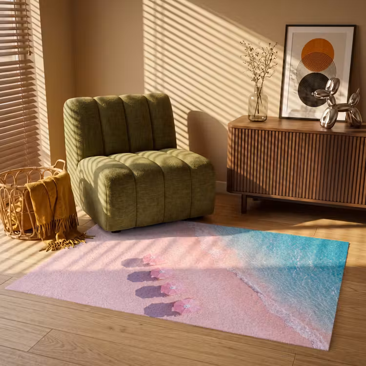 Vloerkleed - Strand - Roze zand - Zee - Zomer - Natuur — 2
