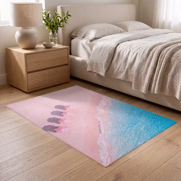 Vloerkleed - Strand - Roze zand - Zee - Zomer - Natuur — 5