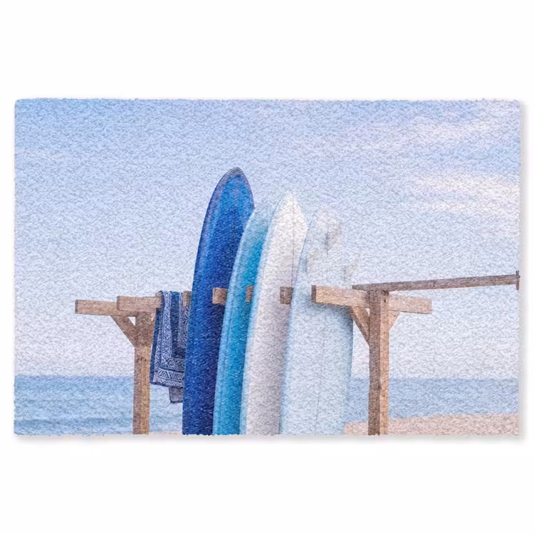 Vloerkleed - Surfplank - Strand - Zomer - Blauw - Water — 1