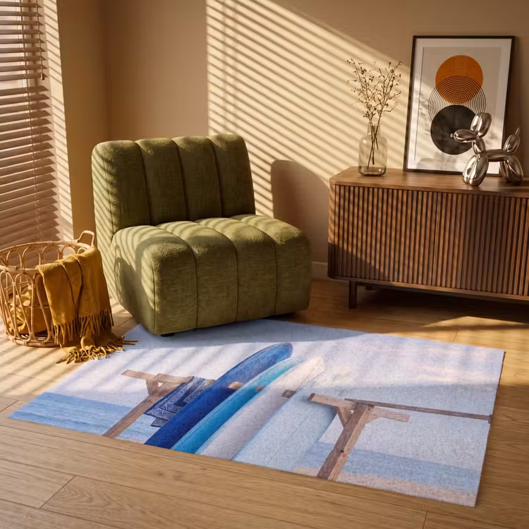 Vloerkleed - Surfplank - Strand - Zomer - Blauw - Water — 2