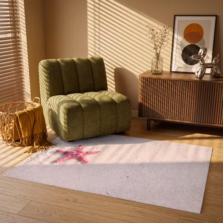 Vloerkleed - Zeeleven - Zeester - Strand - Roze - Water — 2