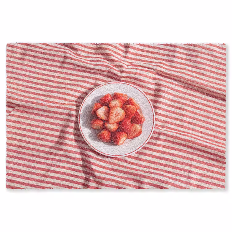 Vloerkleed - Eten - Aardbeien - Fruit - Zomer - Rood — 1