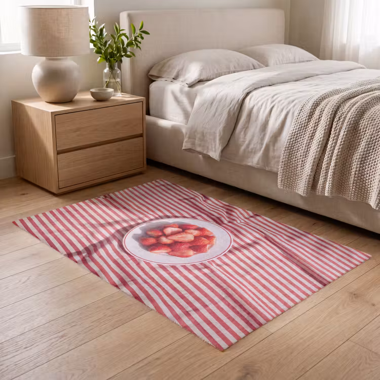 Vloerkleed - Eten - Aardbeien - Fruit - Zomer - Rood — 5