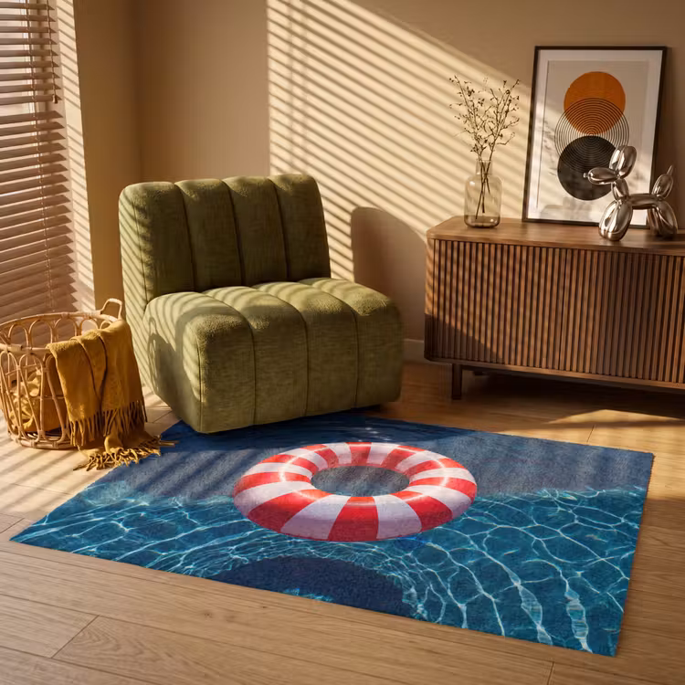 Vloerkleed - Recreatie - Water - Zomer - Rood - Wit — 2