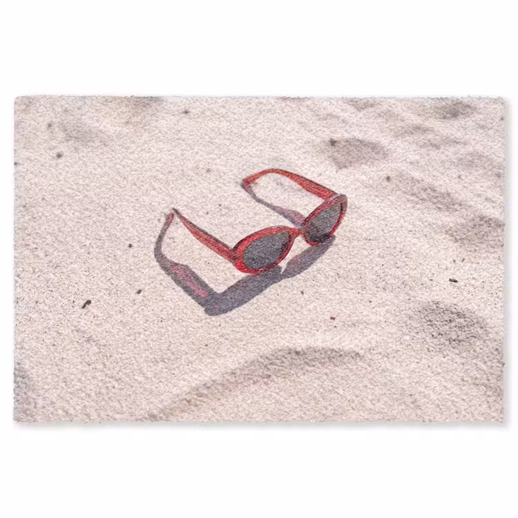 Vloerkleed - Zonnebril - Strand - Vakantie - Rood — 1