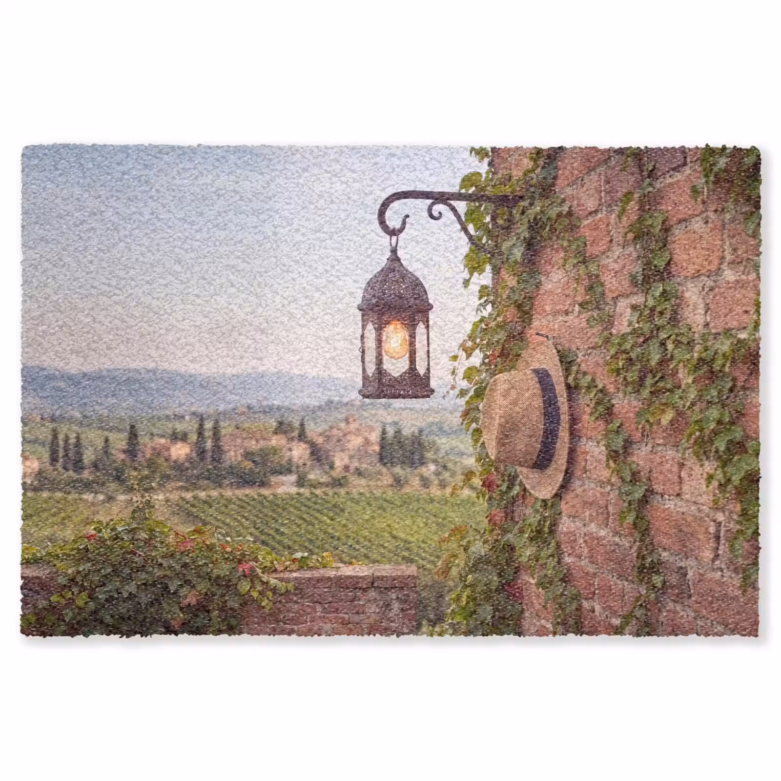 Vloerkleed - Lantaarn - Wijngaard - Landschap - Italiaans — 1