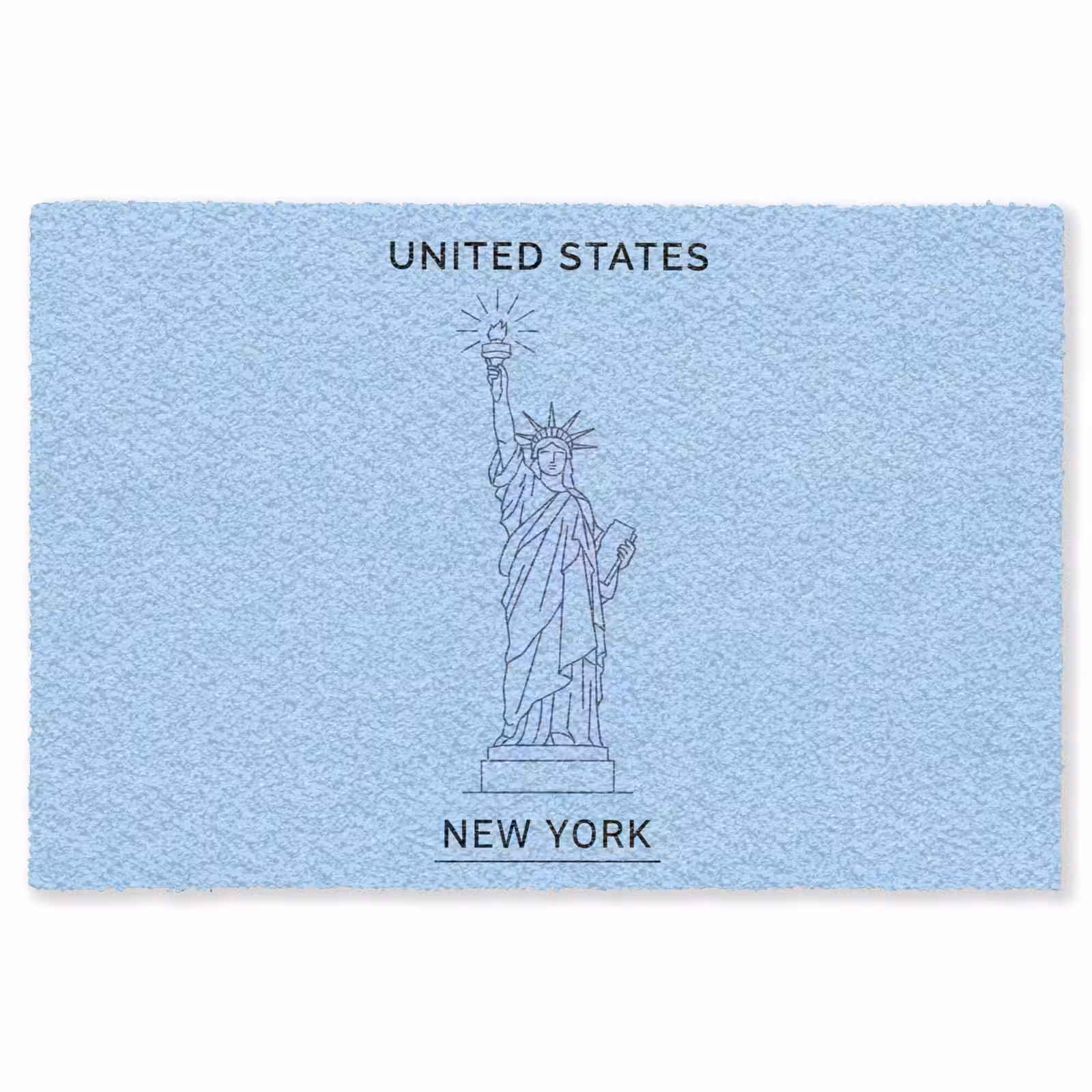 Vloerkleed - Monument - Vrijheidsbeeld - New York - Minimalistisch - Blauw — 1