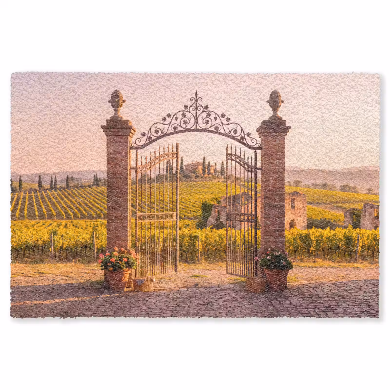 Vloerkleed - Poort - Landschap - Platteland - Zonlicht - Warm — 1