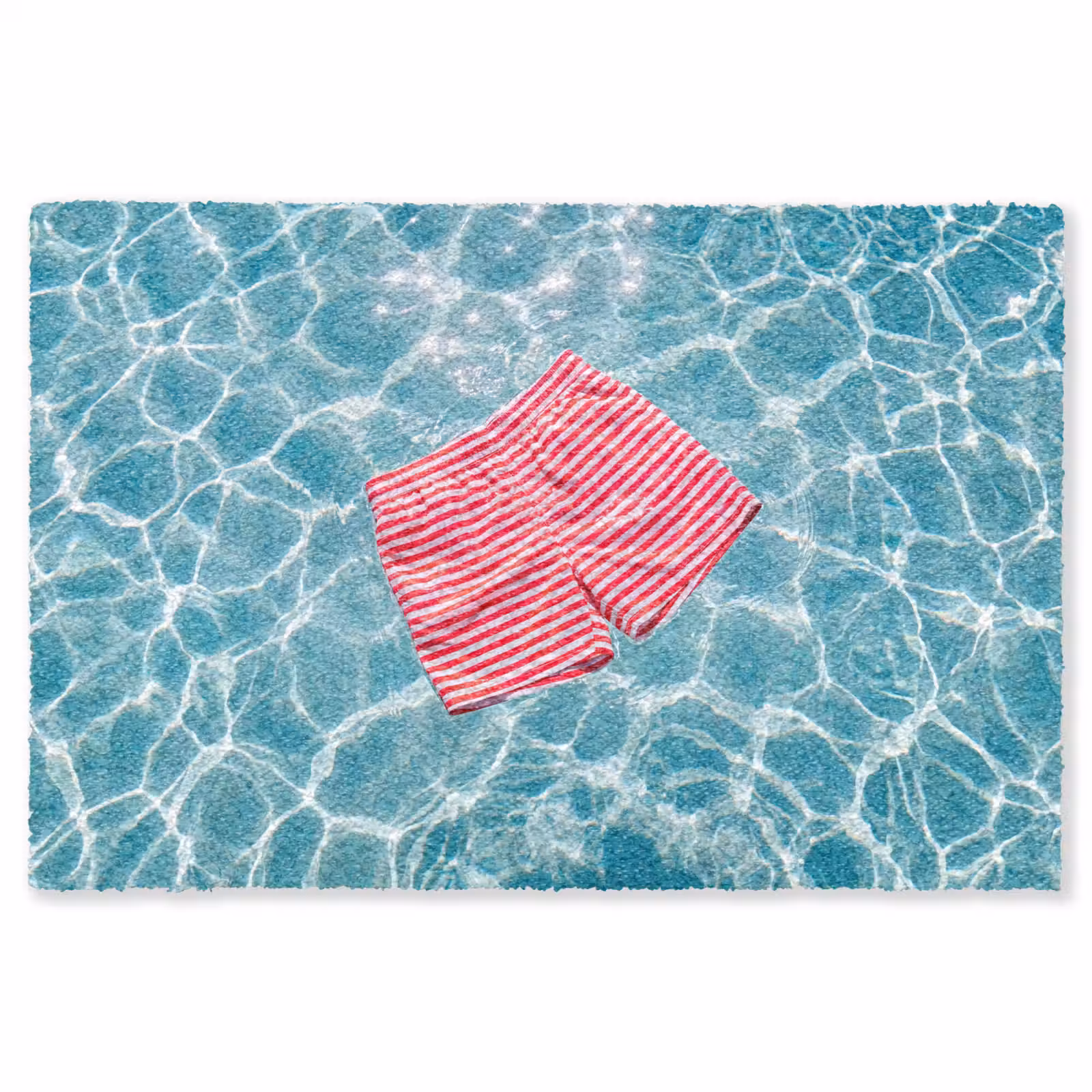 Vloerkleed - Zwemkleding - Gestreept - Water - Zomer - Rood-wit — 1