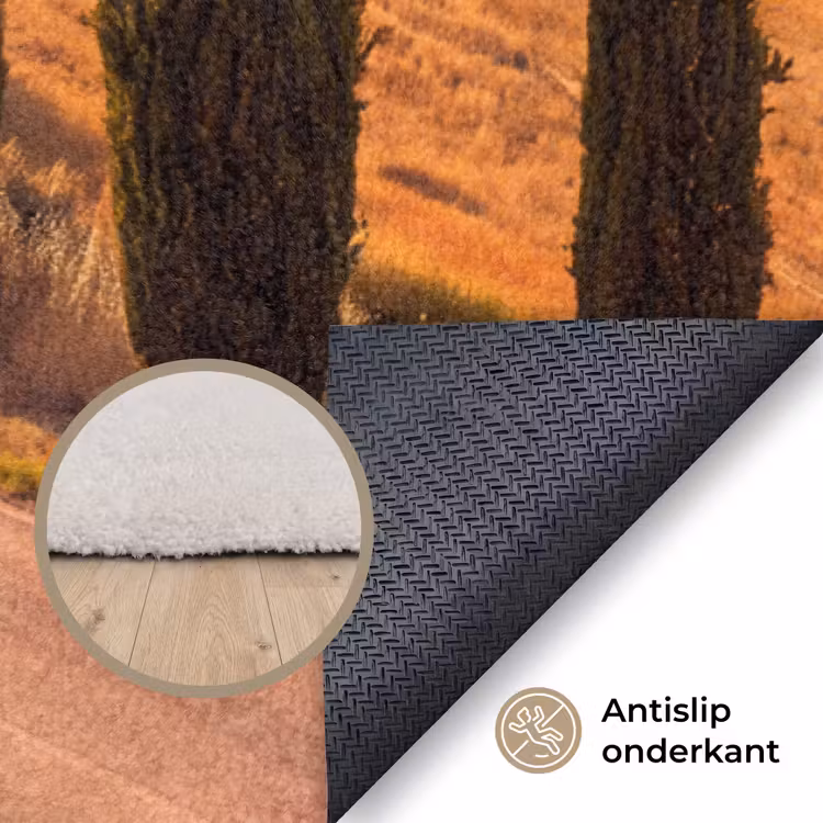 Vloerkleed - Landschap - Weg - Bomen - Natuur - Goud — 4
