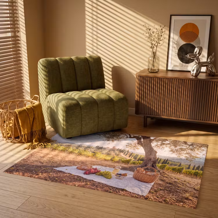 Vloerkleed - Picknick - Wijngaard - Landschap - Zomer - Eten — 2