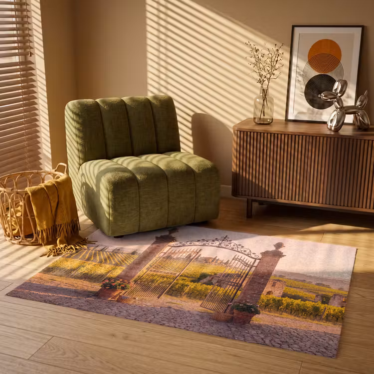 Vloerkleed - Poort - Landschap - Platteland - Zonlicht - Warm — 2